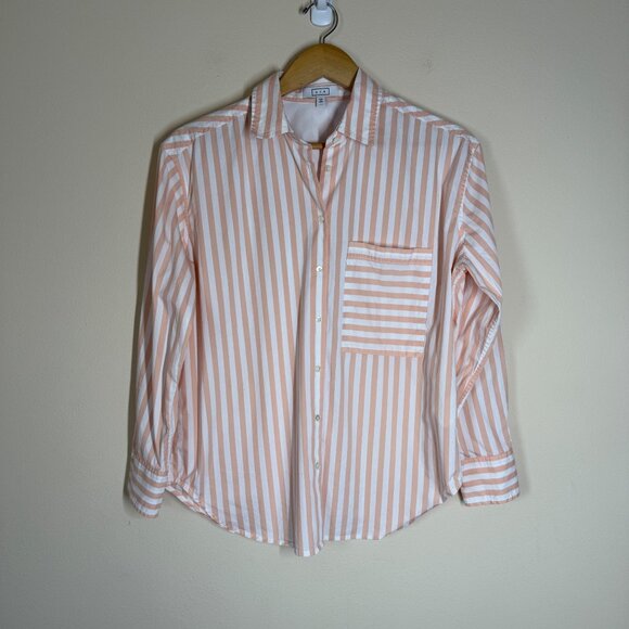 AYR The Deep End Shirt Orange Striped Size S Minimalist Capsule Preppy Work - Picture 2 of 9